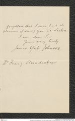 Nachlass Franz Steindachner, Brief von James Johnson an Franz Steindachner (01.11.1892), Inv.Nr. 260.01, Seite 3